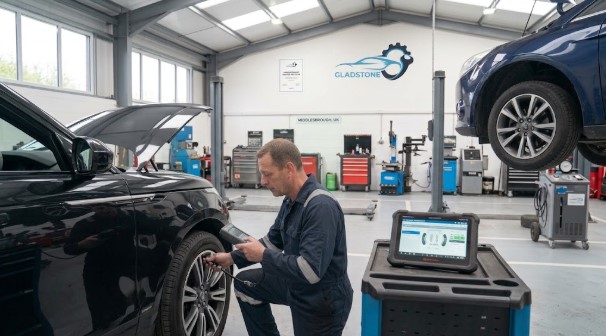 Mechanic checking a car to improve fuel economy in Middlesbrough